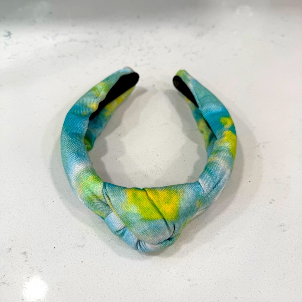 La Bella Blue Yellow Green Tye Dye Knotted Headband